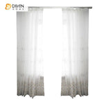 DIHIN HOME Grey Branch Brown FLowers Embroidered Sheer Curtain,Blackout Grommet Window Curtain for Living Room ,52x63-inch,1 Panel Roman Shades Curtains Window Blinds custom curtains blackout curtains curtains for living room sheer curtains curtain fabric linen curtains kitchen curtains velvet curtains pinch pleat curtains bay window curtains outdoor curtains pleated curtains floral curtains dining room curtains kitchen valances drapes for bedroom patio curtains nursery curtains grommet curtains