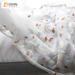 DIHIN HOME Grey Branch Brown FLowers Embroidered Sheer Curtain,Blackout Grommet Window Curtain for Living Room ,52x63-inch,1 Panel Roman Shades Curtains Window Blinds custom curtains blackout curtains curtains for living room sheer curtains curtain fabric linen curtains kitchen curtains velvet curtains pinch pleat curtains bay window curtains outdoor curtains pleated curtains floral curtains dining room curtains kitchen valances drapes for bedroom patio curtains nursery curtains grommet curtains