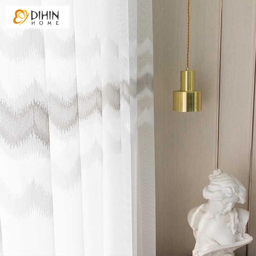 DIHIN HOME Grey Broken Line Embroidered,Blackout Grommet Window Curtain for Living Room ,52x63-inch,1 Panel Roman Shades Curtains Window Blinds custom curtains blackout curtains curtains for living room sheer curtains curtain fabric linen curtains kitchen curtains velvet curtains pinch pleat curtains bay window curtains outdoor curtains pleated curtains floral curtains dining room curtains kitchen valances drapes for bedroom patio curtains nursery curtains grommet curtains