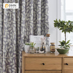 DIHIN HOME Grey Leaves Printed，Blackout Grommet Window Curtain for Living Room ,52x63-inch,1 Panel Roman Shades Curtains Window Blinds custom curtains blackout curtains curtains for living room sheer curtains curtain fabric linen curtains kitchen curtains velvet curtains pinch pleat curtains bay window curtains outdoor curtains pleated curtains floral curtains dining room curtains kitchen valances drapes for bedroom patio curtains nursery curtains grommet curtains