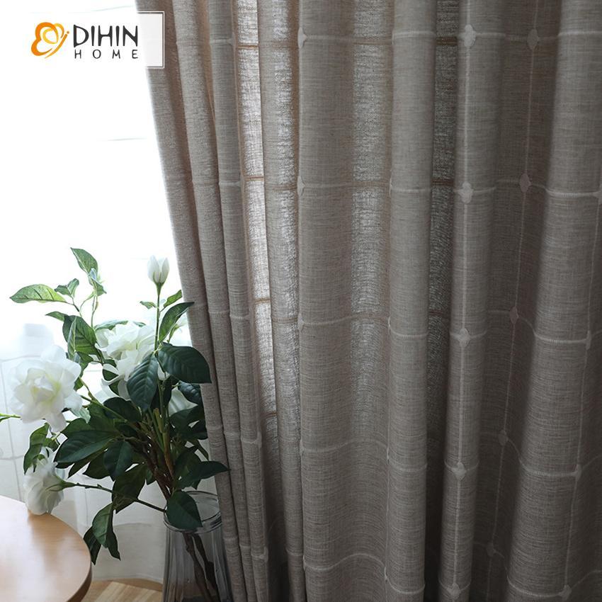 DIHIN HOME Grey Lines Embroidered,Blackout Grommet Window Curtain for Living Room ,52x63-inch,1 Panel Roman Shades Curtains Window Blinds custom curtains blackout curtains curtains for living room sheer curtains curtain fabric linen curtains kitchen curtains velvet curtains pinch pleat curtains bay window curtains outdoor curtains pleated curtains floral curtains dining room curtains kitchen valances drapes for bedroom patio curtains nursery curtains grommet curtains