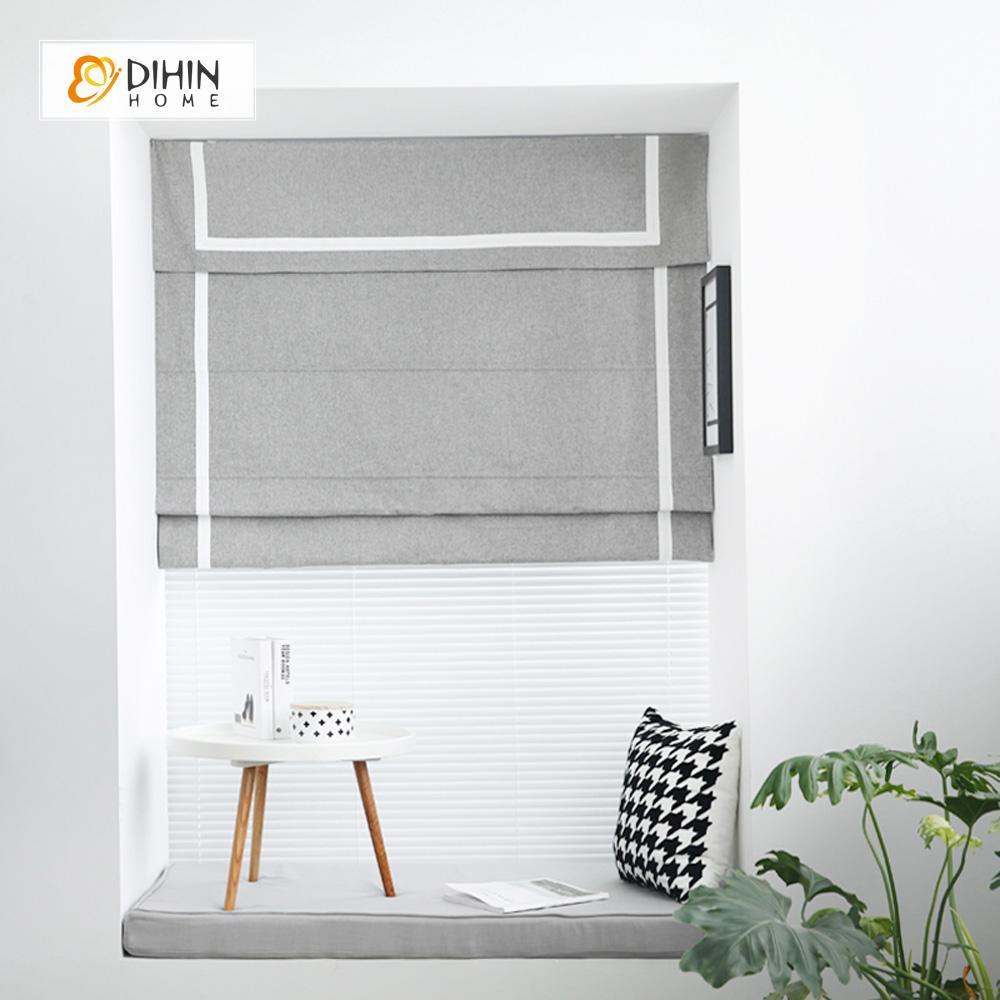 DIHIN HOME Grey Printed Roman Shades ,Easy Install Washable Curtains ,Customized Window Curtain Drape, 24"W X 64"H Roman Shades Curtains Window Blinds custom curtains blackout curtains curtains for living room sheer curtains curtain fabric linen curtains kitchen curtains velvet curtains pinch pleat curtains bay window curtains outdoor curtains pleated curtains floral curtains dining room curtains kitchen valances drapes for bedroom patio curtains nursery curtains grommet curtains