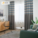 DIHIN HOME Half Black Blue Grey Stripes Printed，Blackout Grommet Window Curtain for Living Room ,52x63-inch,1 Panel Roman Shades Curtains Window Blinds custom curtains blackout curtains curtains for living room sheer curtains curtain fabric linen curtains kitchen curtains velvet curtains pinch pleat curtains bay window curtains outdoor curtains pleated curtains floral curtains dining room curtains kitchen valances drapes for bedroom patio curtains nursery curtains grommet curtains