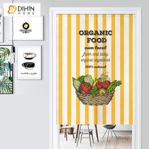 DIHIN HOME Helathy Organic Food Printed Japanese Noren Doorway Curtain Tapestry,Cotton Linen,Door Way Curtain Door Hanging Tapestry,33.5''Wx59''L,1 Panel Roman Shades Window Curtains Curtains Window Blinds Curtains Drapes linen drapery curtains and drapes windows drapes custom curtains blackout curtains curtains for living room window shades sheer curtains curtain fabric window treatments custom drapery