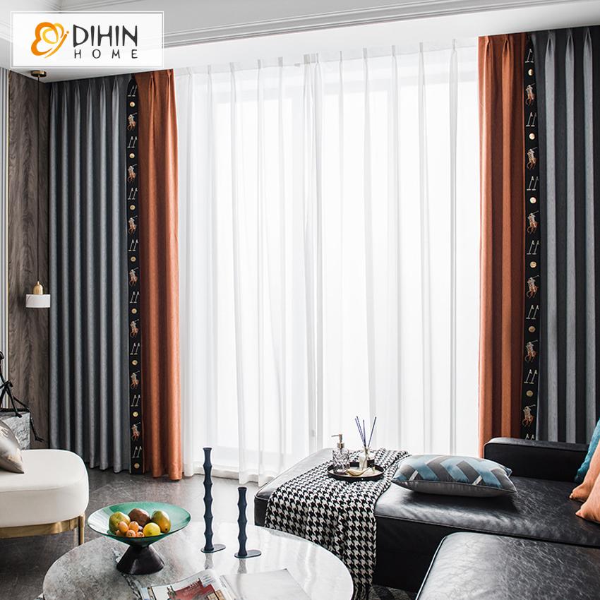 DIHIN HOME High-end Embroidered Polo,Blackout Curtains Grommet Window Curtain for Living Room ,52x84-inch,1 Panel Roman Shades Curtains Window Blinds custom curtains blackout curtains curtains for living room sheer curtains curtain fabric linen curtains kitchen curtains velvet curtains pinch pleat curtains bay window curtains outdoor curtains pleated curtains floral curtains dining room curtains kitchen valances drapes for bedroom patio curtains nursery curtains grommet curtains