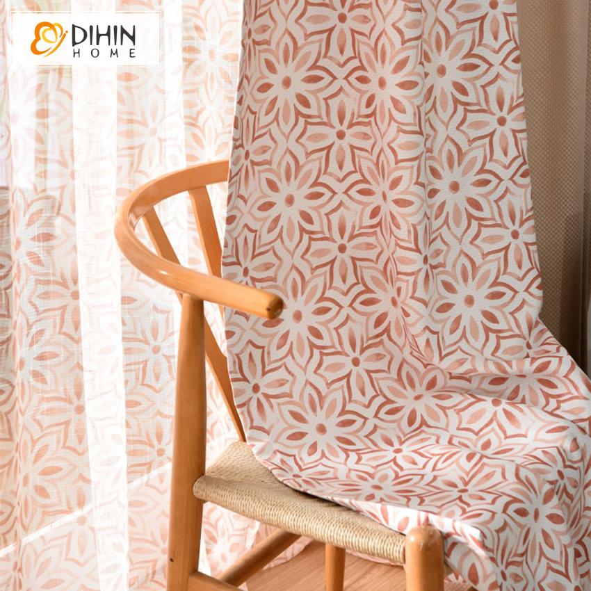 DIHIN HOME High-end Geometric Flowers Printed,Blackout Grommet Window Curtain for Living Room ,52x63-inch,1 Panel Roman Shades Curtains Window Blinds custom curtains blackout curtains curtains for living room sheer curtains curtain fabric linen curtains kitchen curtains velvet curtains pinch pleat curtains bay window curtains outdoor curtains pleated curtains floral curtains dining room curtains kitchen valances drapes for bedroom patio curtains nursery curtains grommet curtains