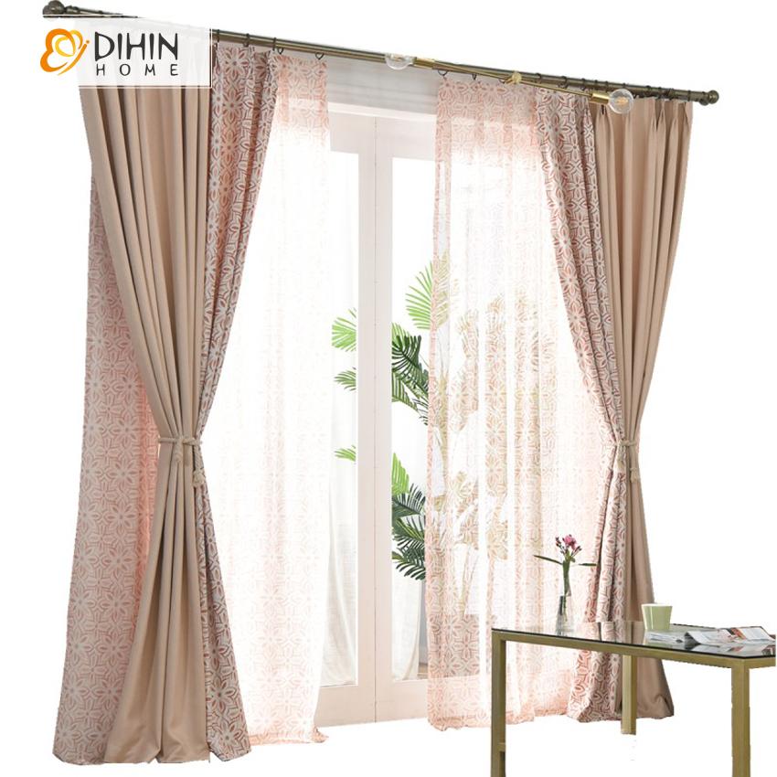 DIHIN HOME High-end Geometric Flowers Printed,Blackout Grommet Window Curtain for Living Room ,52x63-inch,1 Panel Roman Shades Curtains Window Blinds custom curtains blackout curtains curtains for living room sheer curtains curtain fabric linen curtains kitchen curtains velvet curtains pinch pleat curtains bay window curtains outdoor curtains pleated curtains floral curtains dining room curtains kitchen valances drapes for bedroom patio curtains nursery curtains grommet curtains