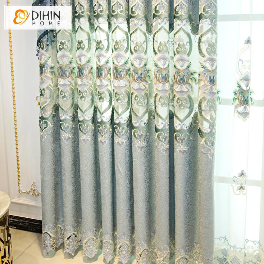 DIHIN HOME High-grade European Pastoral Curtains Embroidered Valance ,Blackout Curtains Grommet Window Curtain for Living Room ,52x84-inch,1 Panel Roman Shades Curtains Window Blinds custom curtains blackout curtains curtains for living room sheer curtains curtain fabric linen curtains kitchen curtains velvet curtains pinch pleat curtains bay window curtains outdoor curtains pleated curtains floral curtains dining room curtains kitchen valances drapes for bedroom patio curtains nursery curtains grommet curt