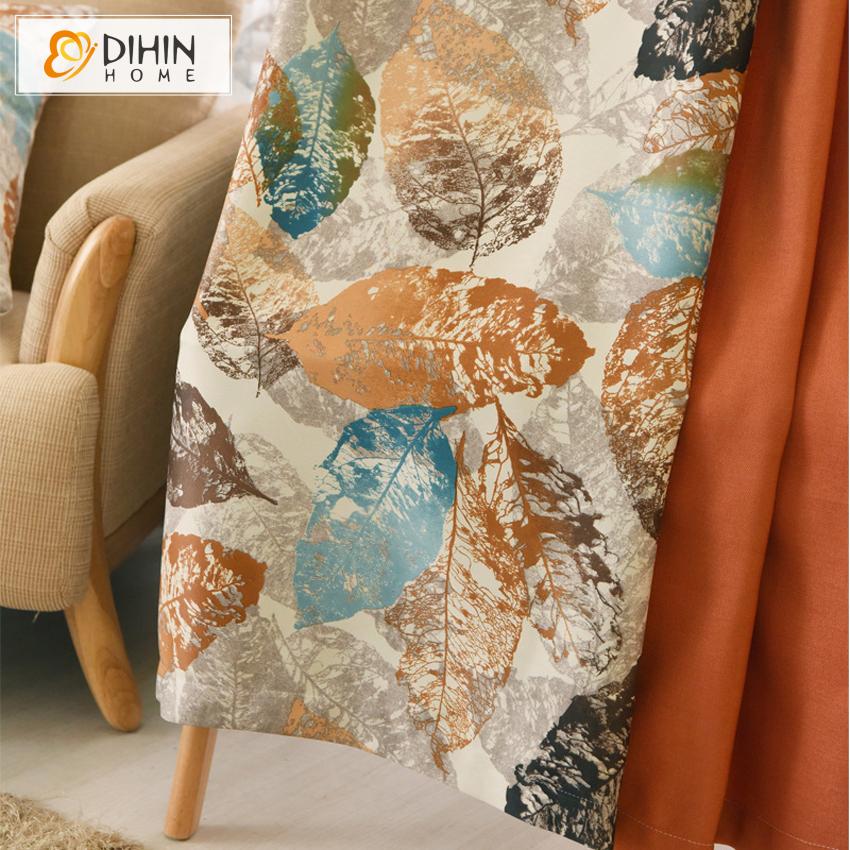 DIHIN HOME High Precision Colorful Fallen Leaves Printed,Blackout Grommet Window Curtain for Living Room ,52x63-inch,1 Panel Roman Shades Curtains Window Blinds custom curtains blackout curtains curtains for living room sheer curtains curtain fabric linen curtains kitchen curtains velvet curtains pinch pleat curtains bay window curtains outdoor curtains pleated curtains floral curtains dining room curtains kitchen valances drapes for bedroom patio curtains nursery curtains grommet curtains