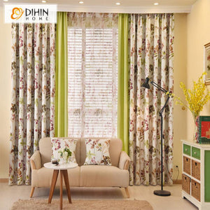 DIHIN HOME High Precision Flower Cluster Printed,Blackout Grommet Window Curtain for Living Room ,52x63-inch,1 Panel Roman Shades Curtains Window Blinds custom curtains blackout curtains curtains for living room sheer curtains curtain fabric linen curtains kitchen curtains velvet curtains pinch pleat curtains bay window curtains outdoor curtains pleated curtains floral curtains dining room curtains kitchen valances drapes for bedroom patio curtains nursery curtains grommet curtains