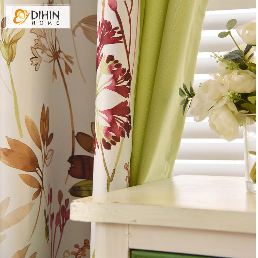 DIHIN HOME High Precision Flower Cluster Printed,Blackout Grommet Window Curtain for Living Room ,52x63-inch,1 Panel Roman Shades Curtains Window Blinds custom curtains blackout curtains curtains for living room sheer curtains curtain fabric linen curtains kitchen curtains velvet curtains pinch pleat curtains bay window curtains outdoor curtains pleated curtains floral curtains dining room curtains kitchen valances drapes for bedroom patio curtains nursery curtains grommet curtains