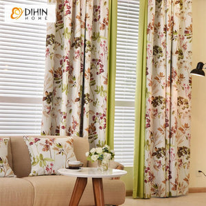 DIHIN HOME High Precision Flower Cluster Printed,Blackout Grommet Window Curtain for Living Room ,52x63-inch,1 Panel Roman Shades Curtains Window Blinds custom curtains blackout curtains curtains for living room sheer curtains curtain fabric linen curtains kitchen curtains velvet curtains pinch pleat curtains bay window curtains outdoor curtains pleated curtains floral curtains dining room curtains kitchen valances drapes for bedroom patio curtains nursery curtains grommet curtains