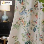 DIHIN HOME High Precision Garden Flower and Bird Printed Curtain,Blackout Grommet Window Curtain for Living Room ,52x63-inch,1 Panel Roman Shades Curtains Window Blinds custom curtains blackout curtains curtains for living room sheer curtains curtain fabric linen curtains kitchen curtains velvet curtains pinch pleat curtains bay window curtains outdoor curtains pleated curtains floral curtains dining room curtains kitchen valances drapes for bedroom patio curtains nursery curtains grommet curtains