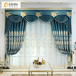 DIHIN HOME High Quality Blue Color Embroidered Curtain Fashion Valance ,Blackout Curtains Grommet Window Curtain for Living Room ,52x84-inch,1 Panel Roman Shades Curtains Window Blinds custom curtains blackout curtains curtains for living room sheer curtains curtain fabric linen curtains kitchen curtains velvet curtains pinch pleat curtains bay window curtains outdoor curtains pleated curtains floral curtains dining room curtains kitchen valances drapes for bedroom patio curtains nursery curtains grommet cu