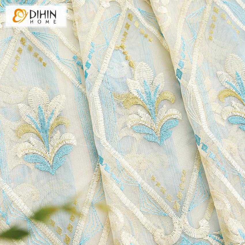 DIHIN HOME High Quality Blue Color Embroidered Curtain Fashion Valance ,Blackout Curtains Grommet Window Curtain for Living Room ,52x84-inch,1 Panel Roman Shades Curtains Window Blinds custom curtains blackout curtains curtains for living room sheer curtains curtain fabric linen curtains kitchen curtains velvet curtains pinch pleat curtains bay window curtains outdoor curtains pleated curtains floral curtains dining room curtains kitchen valances drapes for bedroom patio curtains nursery curtains grommet cu