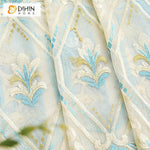 DIHIN HOME High Quality Blue Color Embroidered Curtain Fashion Valance ,Blackout Curtains Grommet Window Curtain for Living Room ,52x84-inch,1 Panel Roman Shades Curtains Window Blinds custom curtains blackout curtains curtains for living room sheer curtains curtain fabric linen curtains kitchen curtains velvet curtains pinch pleat curtains bay window curtains outdoor curtains pleated curtains floral curtains dining room curtains kitchen valances drapes for bedroom patio curtains nursery curtains grommet cu