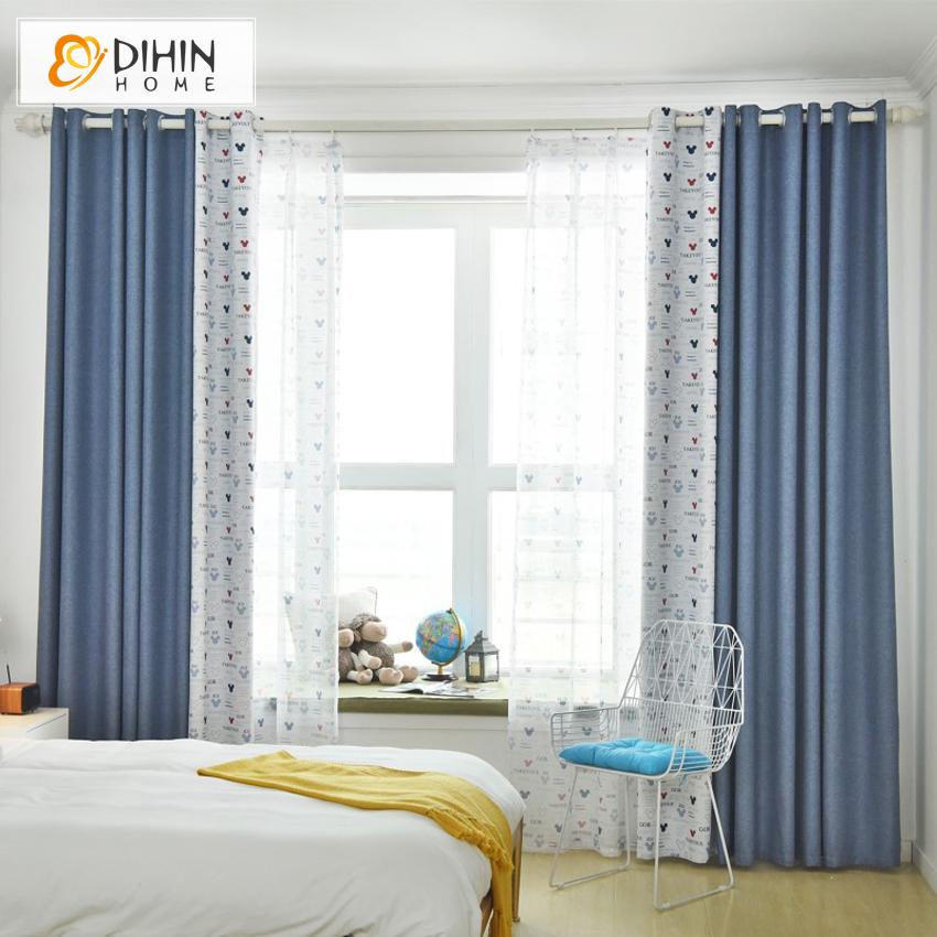 DIHIN HOME High Quality Cartoon Mickey Printed,Blackout Grommet Window Curtain for Living Room ,52x63-inch,1 Panel Roman Shades Curtains Window Blinds custom curtains blackout curtains curtains for living room sheer curtains curtain fabric linen curtains kitchen curtains velvet curtains pinch pleat curtains bay window curtains outdoor curtains pleated curtains floral curtains dining room curtains kitchen valances drapes for bedroom patio curtains nursery curtains grommet curtains
