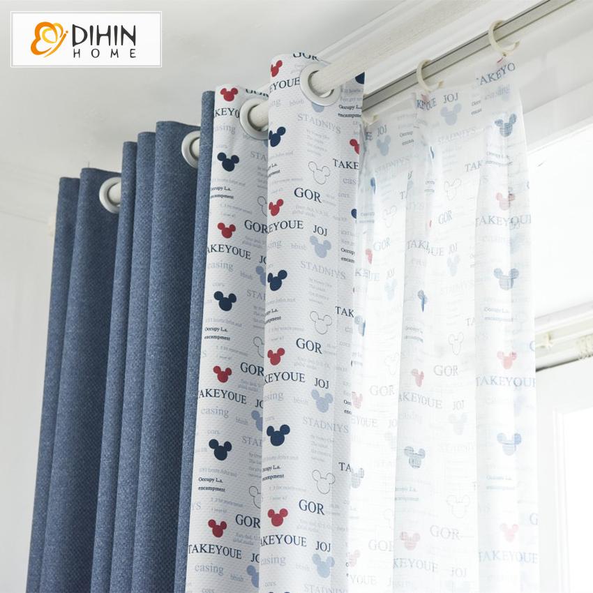 DIHIN HOME High Quality Cartoon Mickey Printed,Blackout Grommet Window Curtain for Living Room ,52x63-inch,1 Panel Roman Shades Curtains Window Blinds custom curtains blackout curtains curtains for living room sheer curtains curtain fabric linen curtains kitchen curtains velvet curtains pinch pleat curtains bay window curtains outdoor curtains pleated curtains floral curtains dining room curtains kitchen valances drapes for bedroom patio curtains nursery curtains grommet curtains