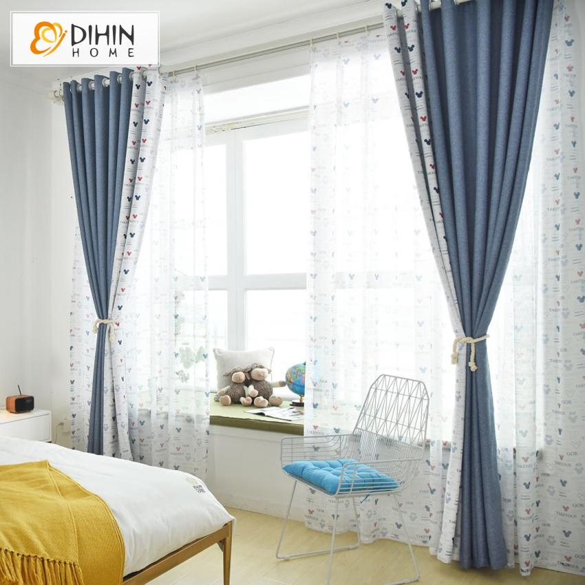 DIHIN HOME High Quality Cartoon Mickey Printed,Blackout Grommet Window Curtain for Living Room ,52x63-inch,1 Panel Roman Shades Curtains Window Blinds custom curtains blackout curtains curtains for living room sheer curtains curtain fabric linen curtains kitchen curtains velvet curtains pinch pleat curtains bay window curtains outdoor curtains pleated curtains floral curtains dining room curtains kitchen valances drapes for bedroom patio curtains nursery curtains grommet curtains