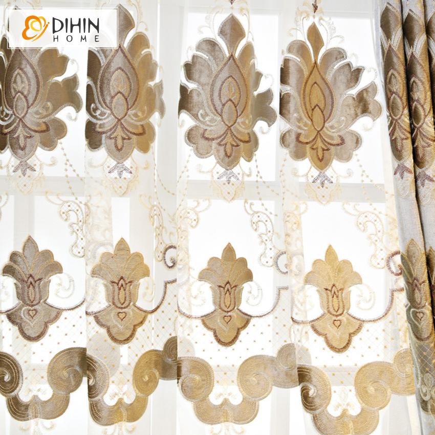 DIHIN HOME High Quality Embroidered Curtain Customized Valance ,Blackout Curtains Grommet Window Curtain for Living Room ,52x84-inch,1 Panel Roman Shades Curtains Window Blinds custom curtains blackout curtains curtains for living room sheer curtains curtain fabric linen curtains kitchen curtains velvet curtains pinch pleat curtains bay window curtains outdoor curtains pleated curtains floral curtains dining room curtains kitchen valances drapes for bedroom patio curtains nursery curtains grommet curtains