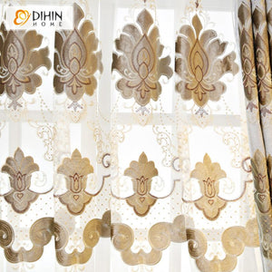 DIHIN HOME High Quality Embroidered Curtain Customized Valance ,Blackout Curtains Grommet Window Curtain for Living Room ,52x84-inch,1 Panel Roman Shades Curtains Window Blinds custom curtains blackout curtains curtains for living room sheer curtains curtain fabric linen curtains kitchen curtains velvet curtains pinch pleat curtains bay window curtains outdoor curtains pleated curtains floral curtains dining room curtains kitchen valances drapes for bedroom patio curtains nursery curtains grommet curtains