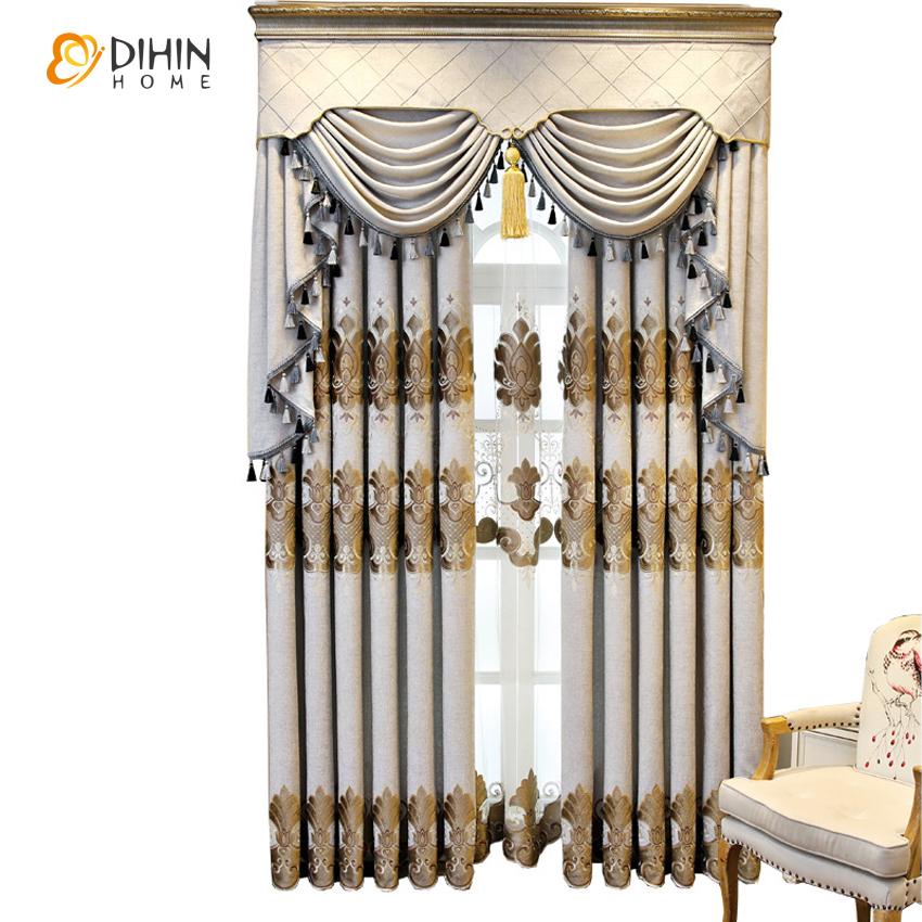 DIHIN HOME High Quality Embroidered Curtain Customized Valance ,Blackout Curtains Grommet Window Curtain for Living Room ,52x84-inch,1 Panel Roman Shades Curtains Window Blinds custom curtains blackout curtains curtains for living room sheer curtains curtain fabric linen curtains kitchen curtains velvet curtains pinch pleat curtains bay window curtains outdoor curtains pleated curtains floral curtains dining room curtains kitchen valances drapes for bedroom patio curtains nursery curtains grommet curtains