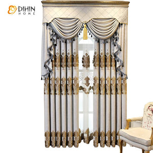 DIHIN HOME High Quality Embroidered Curtain Customized Valance ,Blackout Curtains Grommet Window Curtain for Living Room ,52x84-inch,1 Panel Roman Shades Curtains Window Blinds custom curtains blackout curtains curtains for living room sheer curtains curtain fabric linen curtains kitchen curtains velvet curtains pinch pleat curtains bay window curtains outdoor curtains pleated curtains floral curtains dining room curtains kitchen valances drapes for bedroom patio curtains nursery curtains grommet curtains
