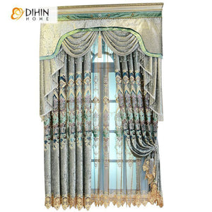 DIHIN HOME  High Quality Embroidered Valance ,Blackout Curtains Grommet Window Curtain for Living Room ,52x84-inch,1 Panel Roman Shades Curtains Window Blinds custom curtains blackout curtains curtains for living room sheer curtains curtain fabric linen curtains kitchen curtains velvet curtains pinch pleat curtains bay window curtains outdoor curtains pleated curtains floral curtains dining room curtains kitchen valances drapes for bedroom patio curtains nursery curtains grommet curtains