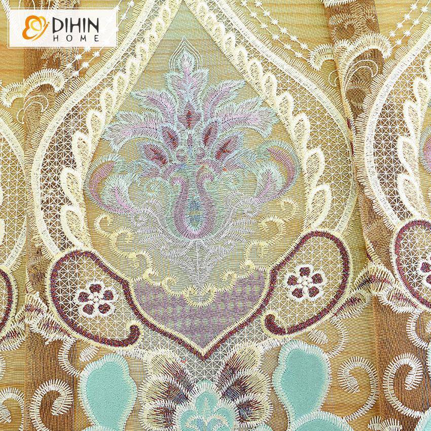 DIHIN HOME  High Quality Embroidered Valance ,Blackout Curtains Grommet Window Curtain for Living Room ,52x84-inch,1 Panel Roman Shades Curtains Window Blinds custom curtains blackout curtains curtains for living room sheer curtains curtain fabric linen curtains kitchen curtains velvet curtains pinch pleat curtains bay window curtains outdoor curtains pleated curtains floral curtains dining room curtains kitchen valances drapes for bedroom patio curtains nursery curtains grommet curtains