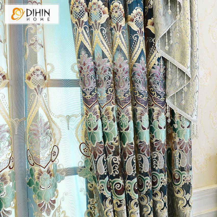 DIHIN HOME  High Quality Embroidered Valance ,Blackout Curtains Grommet Window Curtain for Living Room ,52x84-inch,1 Panel Roman Shades Curtains Window Blinds custom curtains blackout curtains curtains for living room sheer curtains curtain fabric linen curtains kitchen curtains velvet curtains pinch pleat curtains bay window curtains outdoor curtains pleated curtains floral curtains dining room curtains kitchen valances drapes for bedroom patio curtains nursery curtains grommet curtains