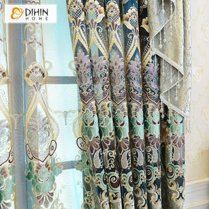 DIHIN HOME  High Quality Embroidered Valance ,Blackout Curtains Grommet Window Curtain for Living Room ,52x84-inch,1 Panel Roman Shades Curtains Window Blinds custom curtains blackout curtains curtains for living room sheer curtains curtain fabric linen curtains kitchen curtains velvet curtains pinch pleat curtains bay window curtains outdoor curtains pleated curtains floral curtains dining room curtains kitchen valances drapes for bedroom patio curtains nursery curtains grommet curtains