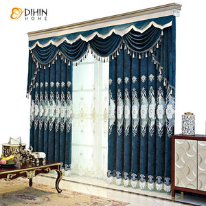 DIHIN HOME High Quality Embroidered Valance ,Blackout Curtains Grommet Window Curtain for Living Room ,52x90-inch,1 Panel Roman Shades Curtains Window Blinds custom curtains blackout curtains curtains for living room sheer curtains curtain fabric linen curtains kitchen curtains velvet curtains pinch pleat curtains bay window curtains outdoor curtains pleated curtains floral curtains dining room curtains kitchen valances drapes for bedroom patio curtains nursery curtains grommet curtains