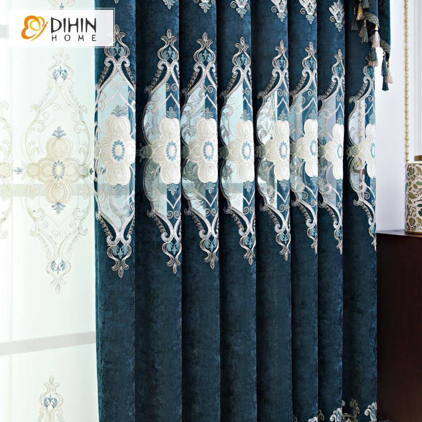 DIHIN HOME High Quality Embroidered Valance ,Blackout Curtains Grommet Window Curtain for Living Room ,52x90-inch,1 Panel Roman Shades Curtains Window Blinds custom curtains blackout curtains curtains for living room sheer curtains curtain fabric linen curtains kitchen curtains velvet curtains pinch pleat curtains bay window curtains outdoor curtains pleated curtains floral curtains dining room curtains kitchen valances drapes for bedroom patio curtains nursery curtains grommet curtains