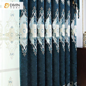DIHIN HOME High Quality Embroidered Valance ,Blackout Curtains Grommet Window Curtain for Living Room ,52x90-inch,1 Panel Roman Shades Curtains Window Blinds custom curtains blackout curtains curtains for living room sheer curtains curtain fabric linen curtains kitchen curtains velvet curtains pinch pleat curtains bay window curtains outdoor curtains pleated curtains floral curtains dining room curtains kitchen valances drapes for bedroom patio curtains nursery curtains grommet curtains