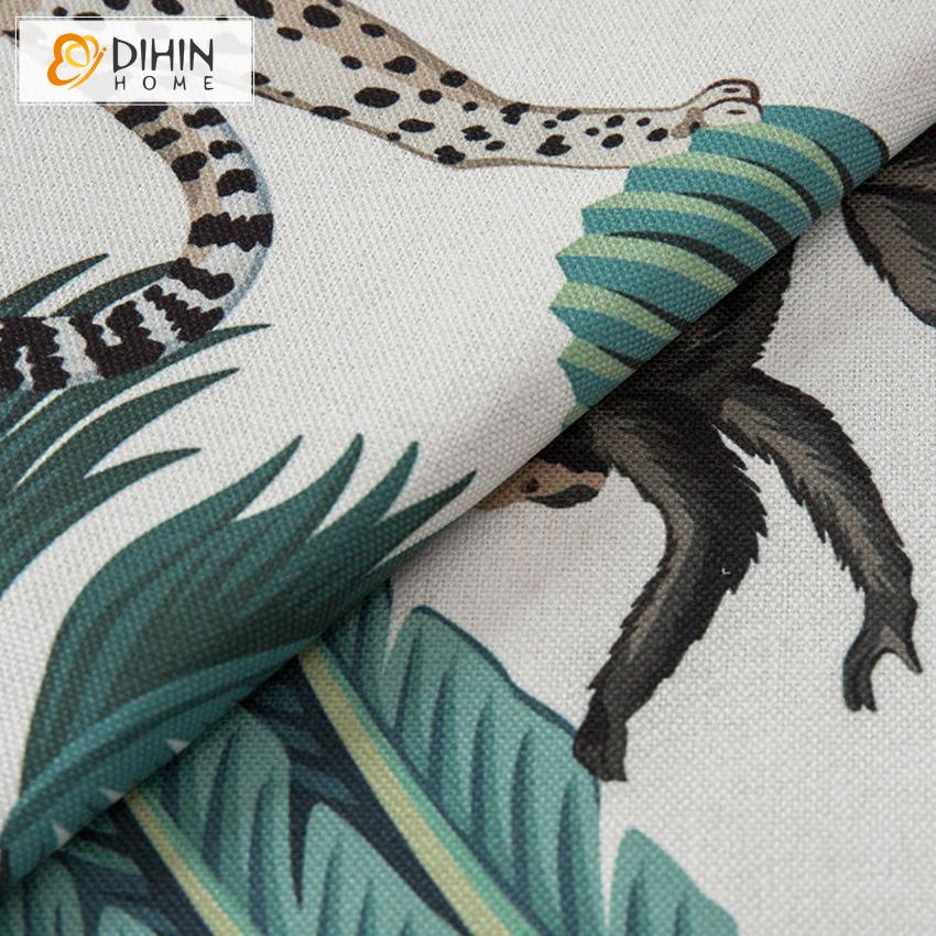 DIHIN HOME High Quality Green Forest and Monkey Printed Curtains,Blackout Grommet Window Curtain for Living Room ,52x63-inch,1 Panel Roman Shades Curtains Window Blinds custom curtains blackout curtains curtains for living room sheer curtains curtain fabric linen curtains kitchen curtains velvet curtains pinch pleat curtains bay window curtains outdoor curtains pleated curtains floral curtains dining room curtains kitchen valances drapes for bedroom patio curtains nursery curtains grommet curtains