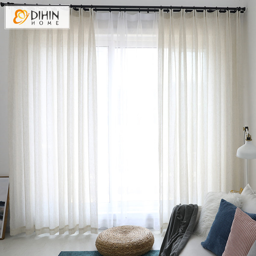 DIHIN HOME High Quality Linen Material Beige Color,Grommet Window Sheer Curtain for Living Room ,52x63-inch,1 Panel Roman Shades Curtains Window Blinds custom curtains blackout curtains curtains for living room sheer curtains curtain fabric linen curtains kitchen curtains velvet curtains pinch pleat curtains bay window curtains outdoor curtains pleated curtains floral curtains dining room curtains kitchen valances drapes for bedroom patio curtains nursery curtains grommet curtains