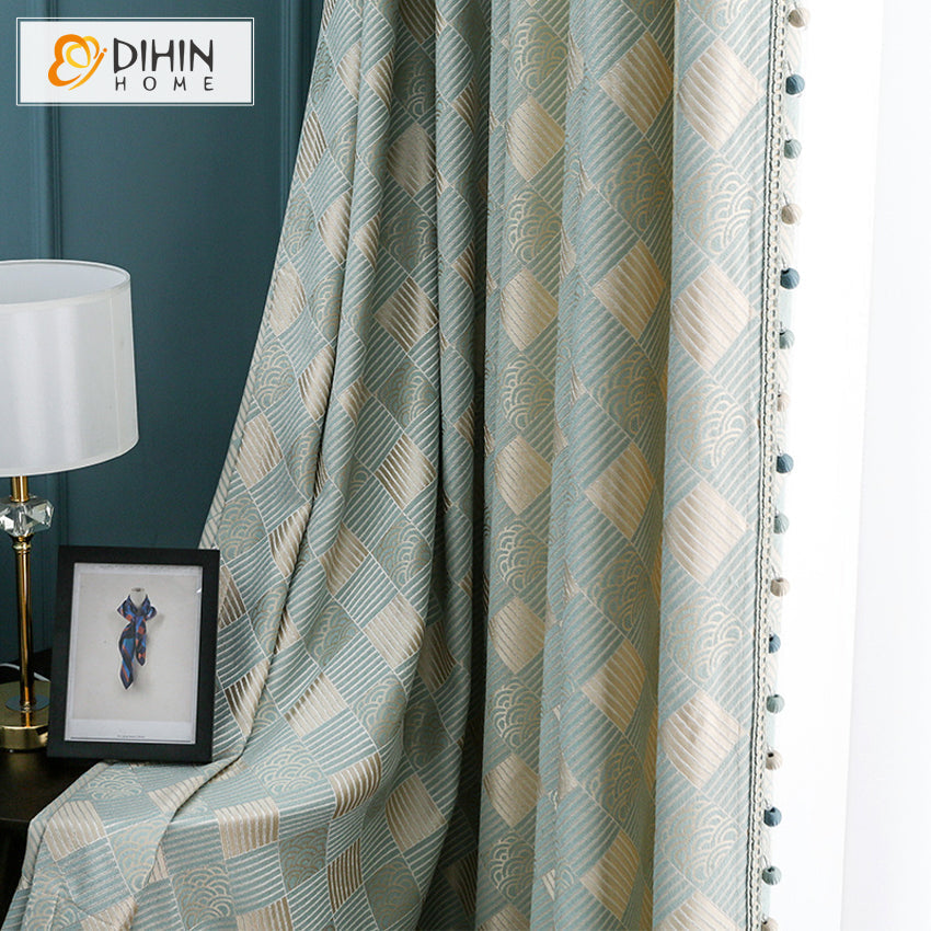 DIHIN HOME High Quality Modern Geometric Jacquard,Blackout Curtains Grommet Window Curtain for Living Room ,52x84-inch,1 Panel Roman Shades Curtains Window Blinds custom curtains blackout curtains curtains for living room sheer curtains curtain fabric linen curtains kitchen curtains velvet curtains pinch pleat curtains bay window curtains outdoor curtains pleated curtains floral curtains dining room curtains kitchen valances drapes for bedroom patio curtains nursery curtains grommet curtains