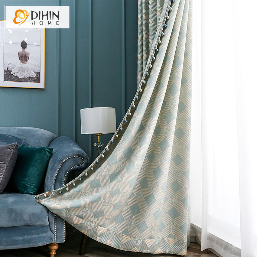 DIHIN HOME High Quality Modern Geometric Jacquard,Blackout Curtains Grommet Window Curtain for Living Room ,52x84-inch,1 Panel Roman Shades Curtains Window Blinds custom curtains blackout curtains curtains for living room sheer curtains curtain fabric linen curtains kitchen curtains velvet curtains pinch pleat curtains bay window curtains outdoor curtains pleated curtains floral curtains dining room curtains kitchen valances drapes for bedroom patio curtains nursery curtains grommet curtains