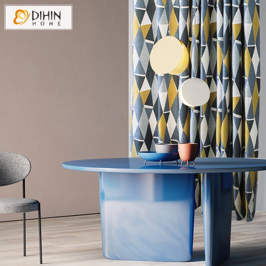 DIHIN HOME High Quality Modern Geometric Printed Curtains ,Cotton Linen ,Blackout Grommet Window Curtain for Living Room ,52x63-inch,1 Panel Roman Shades Curtains Window Blinds custom curtains blackout curtains curtains for living room sheer curtains curtain fabric linen curtains kitchen curtains velvet curtains pinch pleat curtains bay window curtains outdoor curtains pleated curtains floral curtains dining room curtains kitchen valances drapes for bedroom patio curtains nursery curtains grommet curtains