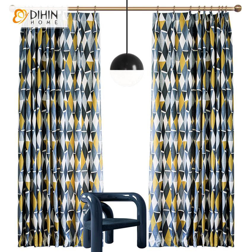 DIHIN HOME High Quality Modern Geometric Printed Curtains ,Cotton Linen ,Blackout Grommet Window Curtain for Living Room ,52x63-inch,1 Panel Roman Shades Curtains Window Blinds custom curtains blackout curtains curtains for living room sheer curtains curtain fabric linen curtains kitchen curtains velvet curtains pinch pleat curtains bay window curtains outdoor curtains pleated curtains floral curtains dining room curtains kitchen valances drapes for bedroom patio curtains nursery curtains grommet curtains