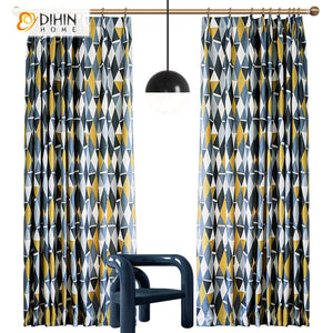 DIHIN HOME High Quality Modern Geometric Printed Curtains ,Cotton Linen ,Blackout Grommet Window Curtain for Living Room ,52x63-inch,1 Panel Roman Shades Curtains Window Blinds custom curtains blackout curtains curtains for living room sheer curtains curtain fabric linen curtains kitchen curtains velvet curtains pinch pleat curtains bay window curtains outdoor curtains pleated curtains floral curtains dining room curtains kitchen valances drapes for bedroom patio curtains nursery curtains grommet curtains