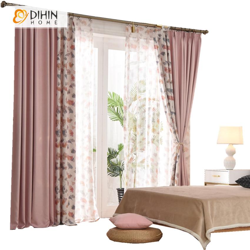 DIHIN HOME High Quality Pink Color Ginkgo Biloba Printed,Blackout Grommet Window Curtain for Living Room ,52x63-inch,1 Panel Roman Shades Curtains Window Blinds custom curtains blackout curtains curtains for living room sheer curtains curtain fabric linen curtains kitchen curtains velvet curtains pinch pleat curtains bay window curtains outdoor curtains pleated curtains floral curtains dining room curtains kitchen valances drapes for bedroom patio curtains nursery curtains grommet curtains