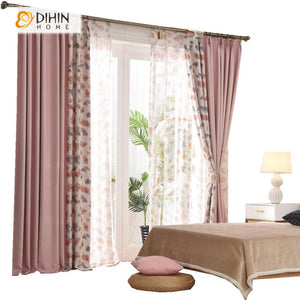 DIHIN HOME High Quality Pink Color Ginkgo Biloba Printed,Blackout Grommet Window Curtain for Living Room ,52x63-inch,1 Panel Roman Shades Curtains Window Blinds custom curtains blackout curtains curtains for living room sheer curtains curtain fabric linen curtains kitchen curtains velvet curtains pinch pleat curtains bay window curtains outdoor curtains pleated curtains floral curtains dining room curtains kitchen valances drapes for bedroom patio curtains nursery curtains grommet curtains