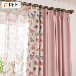 DIHIN HOME High Quality Pink Color Ginkgo Biloba Printed,Blackout Grommet Window Curtain for Living Room ,52x63-inch,1 Panel Roman Shades Curtains Window Blinds custom curtains blackout curtains curtains for living room sheer curtains curtain fabric linen curtains kitchen curtains velvet curtains pinch pleat curtains bay window curtains outdoor curtains pleated curtains floral curtains dining room curtains kitchen valances drapes for bedroom patio curtains nursery curtains grommet curtains