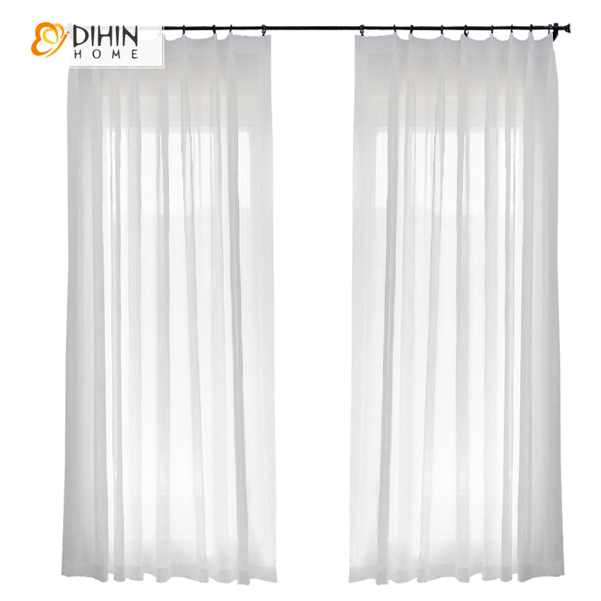 DIHIN HOME High Quality White Striped Sheer Curtain,Grommet Window Curtain for Living Room ,52x63-inch,1 Panel Roman Shades Curtains Window Blinds custom curtains blackout curtains curtains for living room sheer curtains curtain fabric linen curtains kitchen curtains velvet curtains pinch pleat curtains bay window curtains outdoor curtains pleated curtains floral curtains dining room curtains kitchen valances drapes for bedroom patio curtains nursery curtains grommet curtains