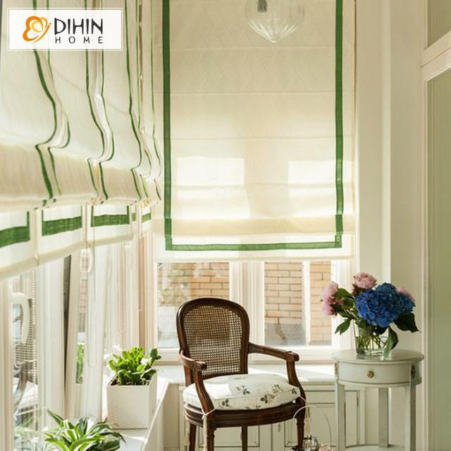 DIHIN HOME Highquality Green Stripes Printed Roman Shades ,Easy Install Washable Curtains ,Customized Window Curtain Drape, 24"W X 64"H Roman Shades Curtains Window Blinds custom curtains blackout curtains curtains for living room sheer curtains curtain fabric linen curtains kitchen curtains velvet curtains pinch pleat curtains bay window curtains outdoor curtains pleated curtains floral curtains dining room curtains kitchen valances drapes for bedroom patio curtains nursery curtains grommet curtains