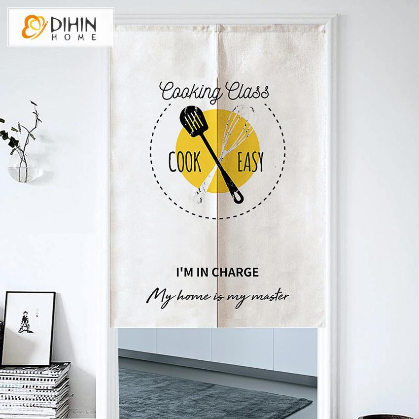 DIHIN HOME Home Cook Easy Printed Japanese Noren Doorway Curtain Tapestry,Cotton Linen,Door Way Curtain Door Hanging Tapestry,33.5''Wx59''L,1 Panel Roman Shades Window Curtains Curtains Window Blinds Curtains Drapes linen drapery curtains and drapes windows drapes custom curtains blackout curtains curtains for living room window shades sheer curtains curtain fabric window treatments custom drapery