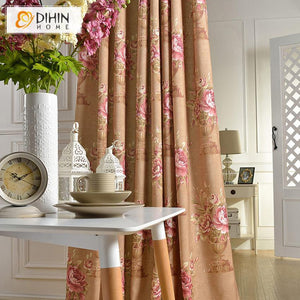 DIHIN HOME Huge Bright Flowers Printed,Blackout Grommet Window Curtain for Living Room ,52x63-inch,1 Panel Roman Shades Curtains Window Blinds custom curtains blackout curtains curtains for living room sheer curtains curtain fabric linen curtains kitchen curtains velvet curtains pinch pleat curtains bay window curtains outdoor curtains pleated curtains floral curtains dining room curtains kitchen valances drapes for bedroom patio curtains nursery curtains grommet curtains