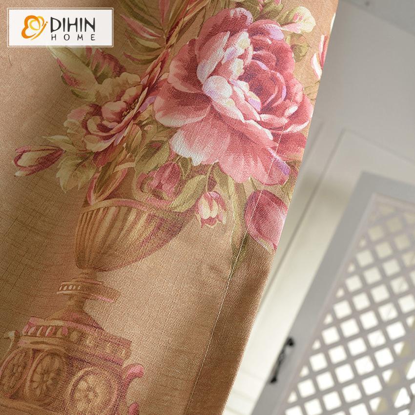 DIHIN HOME Huge Bright Flowers Printed,Blackout Grommet Window Curtain for Living Room ,52x63-inch,1 Panel Roman Shades Curtains Window Blinds custom curtains blackout curtains curtains for living room sheer curtains curtain fabric linen curtains kitchen curtains velvet curtains pinch pleat curtains bay window curtains outdoor curtains pleated curtains floral curtains dining room curtains kitchen valances drapes for bedroom patio curtains nursery curtains grommet curtains