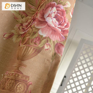 DIHIN HOME Huge Bright Flowers Printed,Blackout Grommet Window Curtain for Living Room ,52x63-inch,1 Panel Roman Shades Curtains Window Blinds custom curtains blackout curtains curtains for living room sheer curtains curtain fabric linen curtains kitchen curtains velvet curtains pinch pleat curtains bay window curtains outdoor curtains pleated curtains floral curtains dining room curtains kitchen valances drapes for bedroom patio curtains nursery curtains grommet curtains